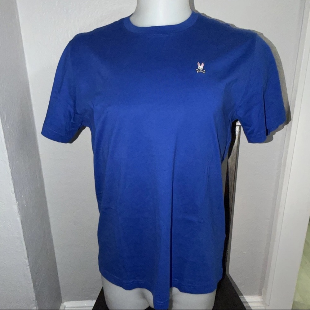 Physco Bunny Men's Short Sleeve Tee Shirt Blue Size 6 Embroidered Logo